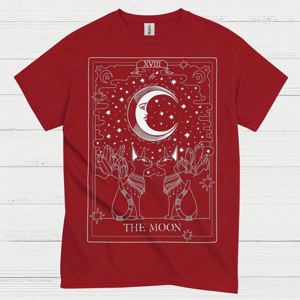 The Moon Tarot Cat Art T Shirt