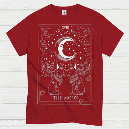 The Moon Tarot Cat Art T Shirt