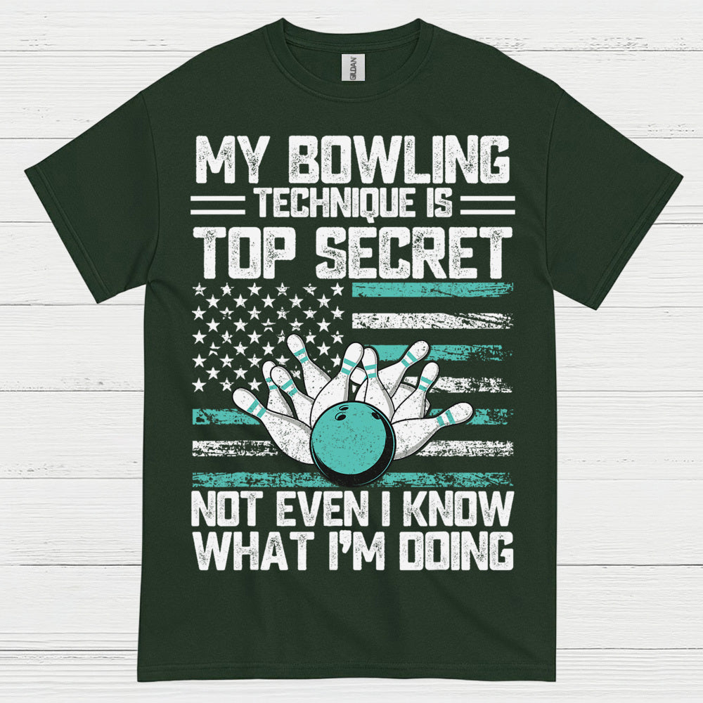 Top Secret Bowling American Flag T Shirt