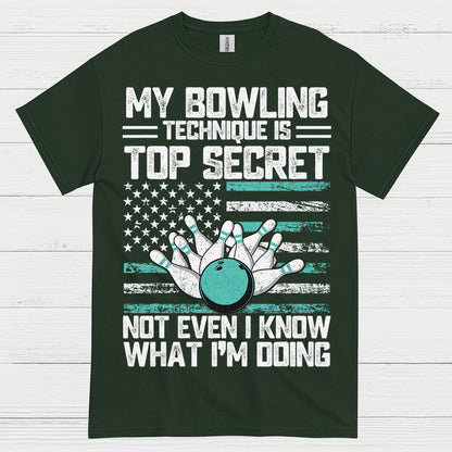 Top Secret Bowling American Flag T Shirt