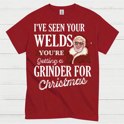 Grinder For Christmas Welding T Shirt