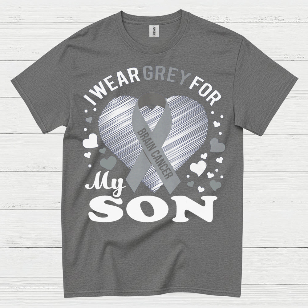 I Wear Grey For My Son Brain Cancer T Shirt