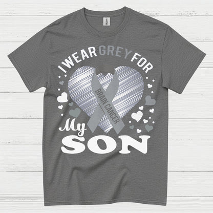 I Wear Grey For My Son Brain Cancer T Shirt