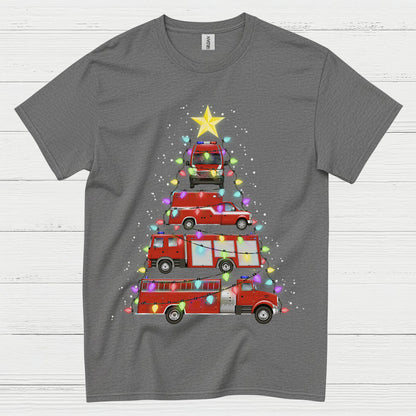 Fire Truck Christmas Tree Lights T Shirt