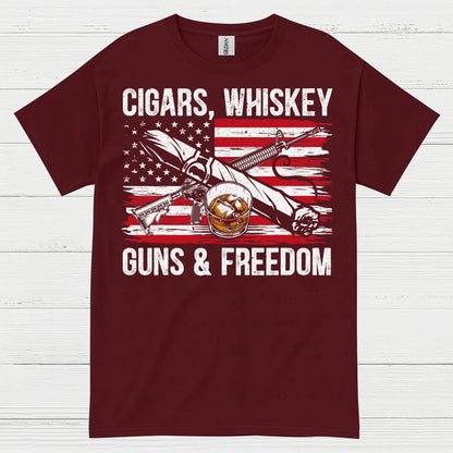 Cigars Whiskey Guns And Freedom T Shirt