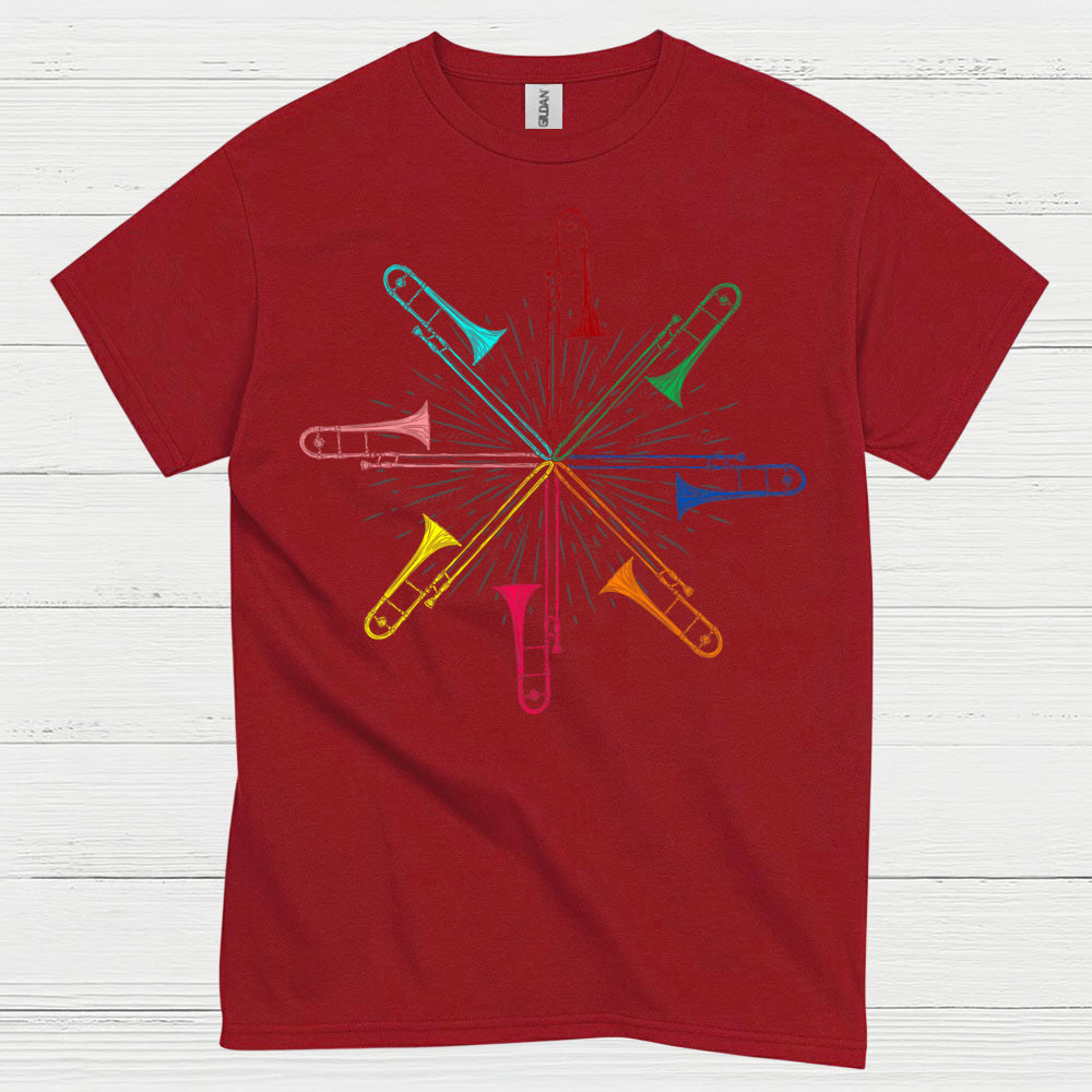 Color Burst Trombone Art T Shirt