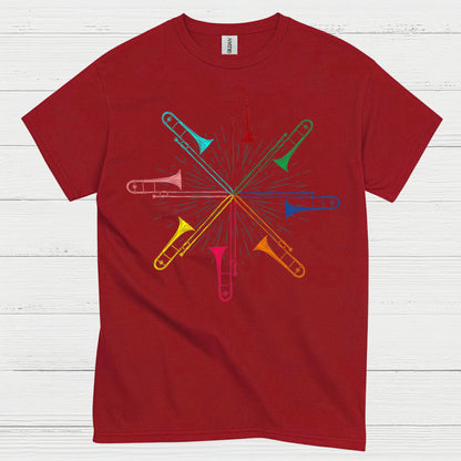 Color Burst Trombone Art T Shirt