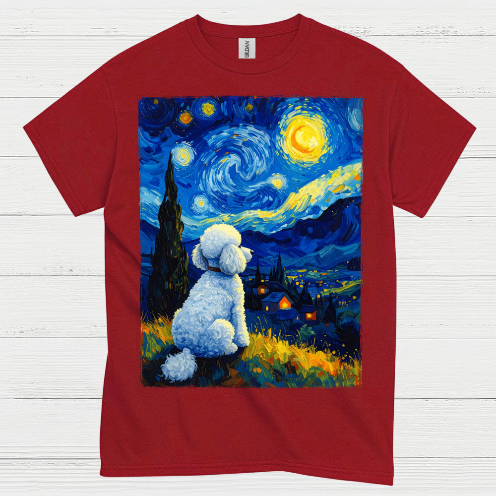 Peaceful Dog Starry Night Art T Shirt