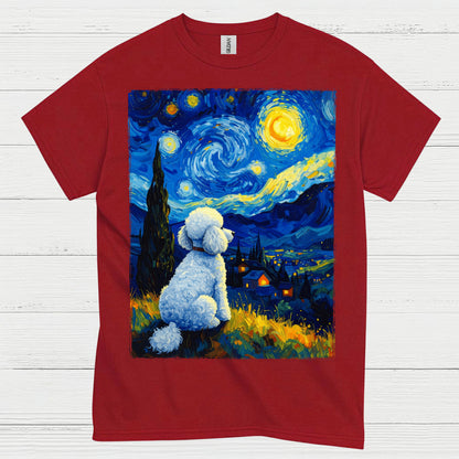 Peaceful Dog Starry Night Art T Shirt