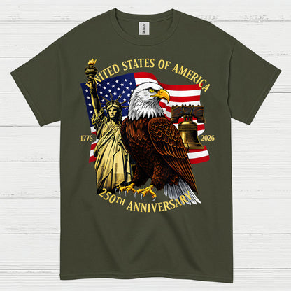 250th Anniversary USA Eagle Patriotic Freedom T Shirt