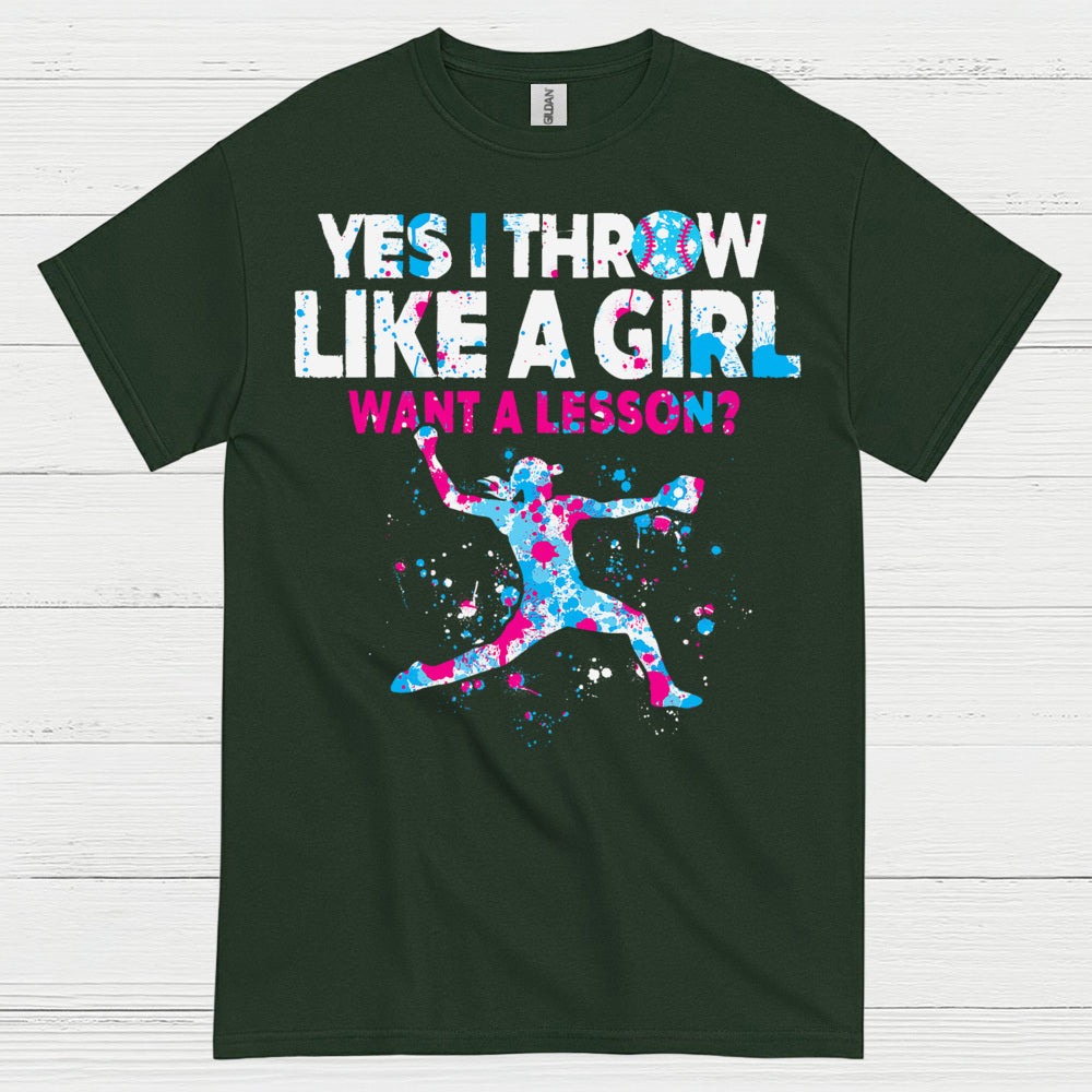 Yes I Throw Like A Girl Pitcher T Shirt
