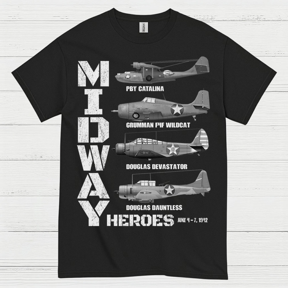 Midway Heroes WWII Aircraft T Shirt