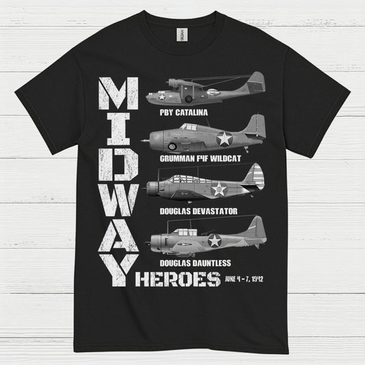 Midway Heroes WWII Aircraft T Shirt