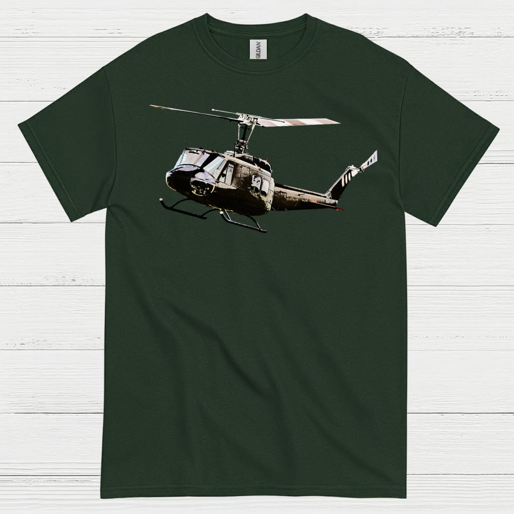 UH-1 Huey Flying Military Helicopter T Shirt