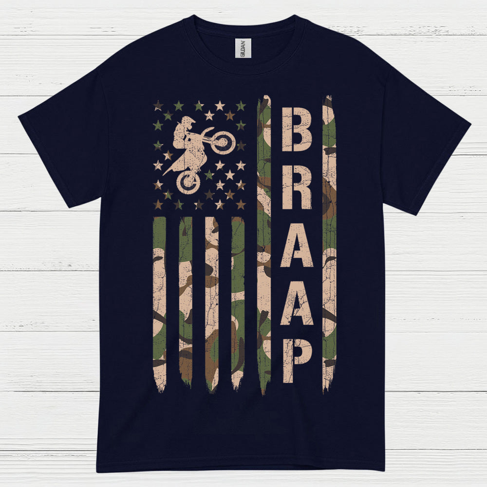 Just Braaap Motocross Flag Rider T Shirt