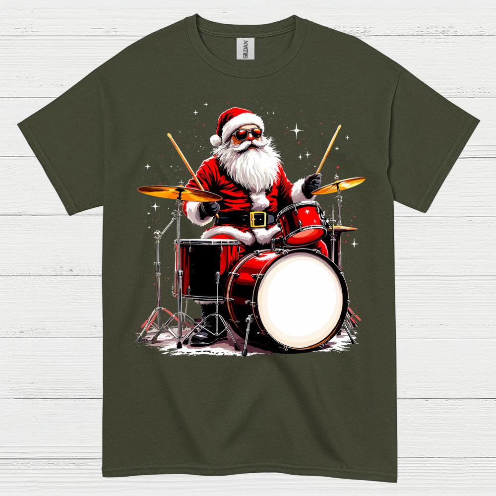 Santa Drummer T Shirt