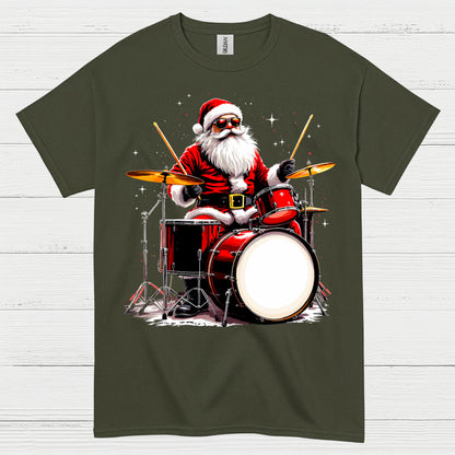 Santa Drummer T Shirt