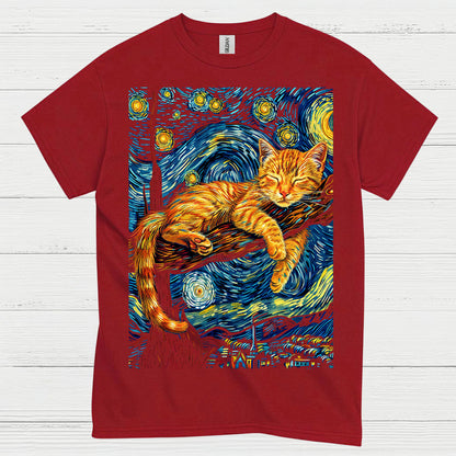 Peaceful Sleeping Cat Art T Shirt