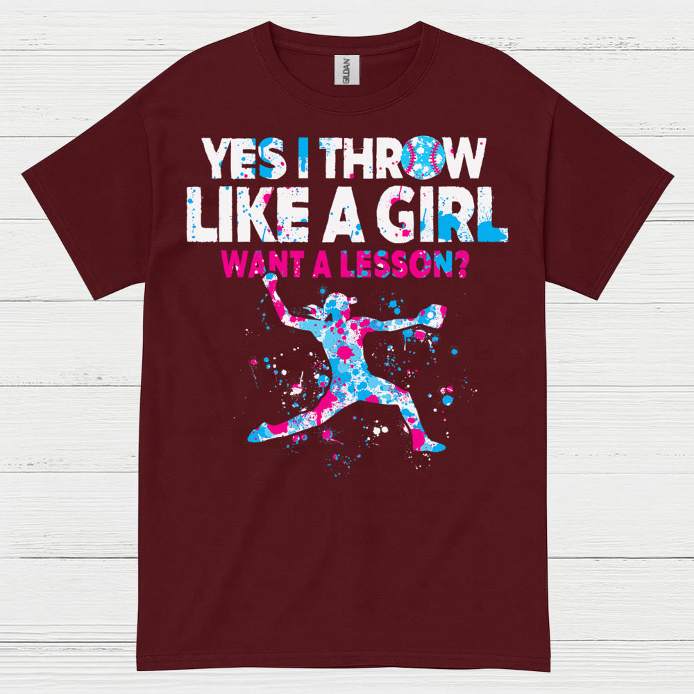 Yes I Throw Like A Girl Pitcher T Shirt