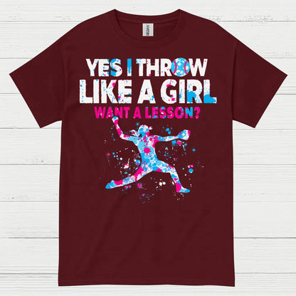 Yes I Throw Like A Girl Pitcher T Shirt