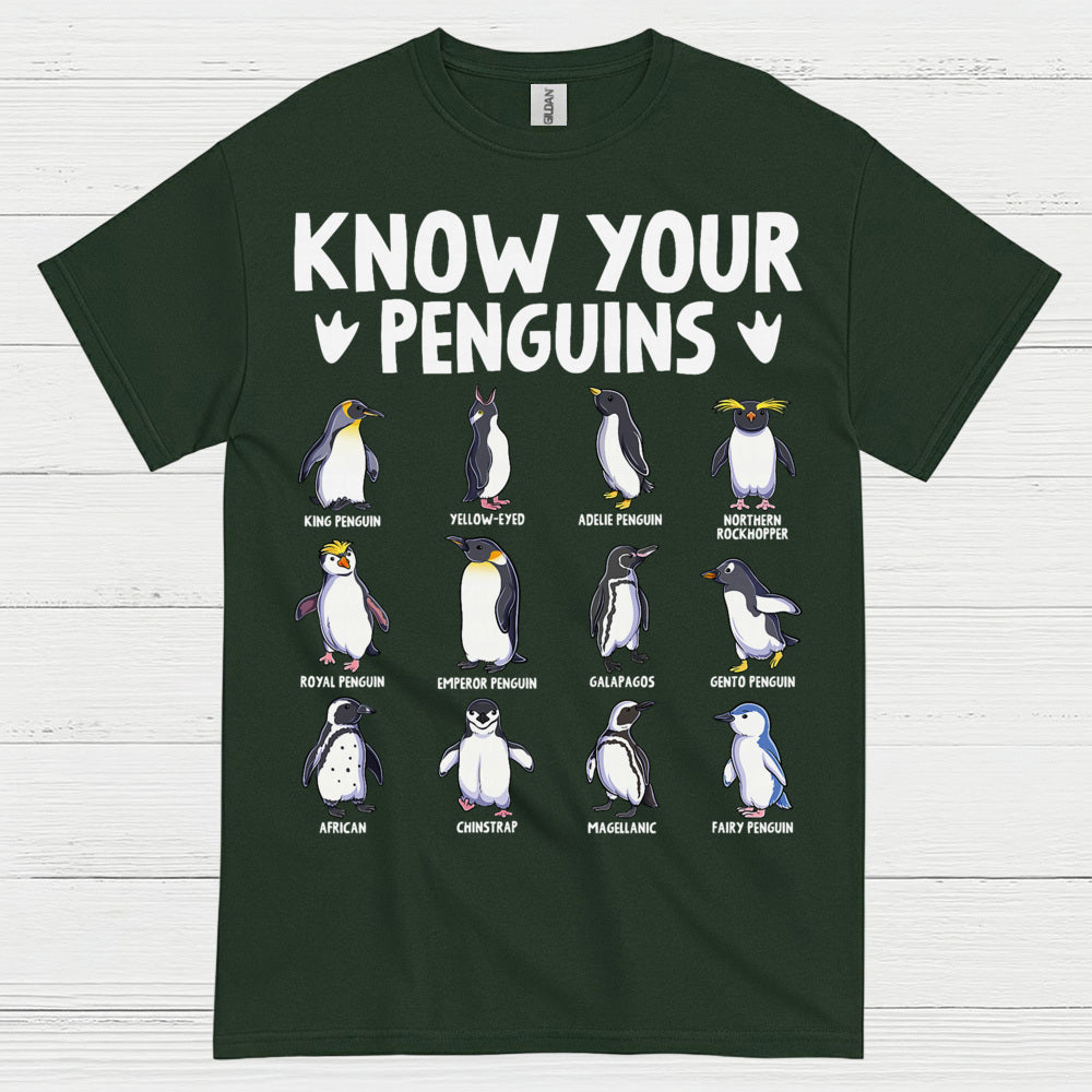 Know Your Penguins Educational Graphic T Shirt