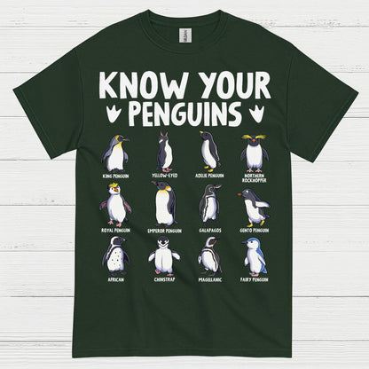 Know Your Penguins Educational Graphic T Shirt