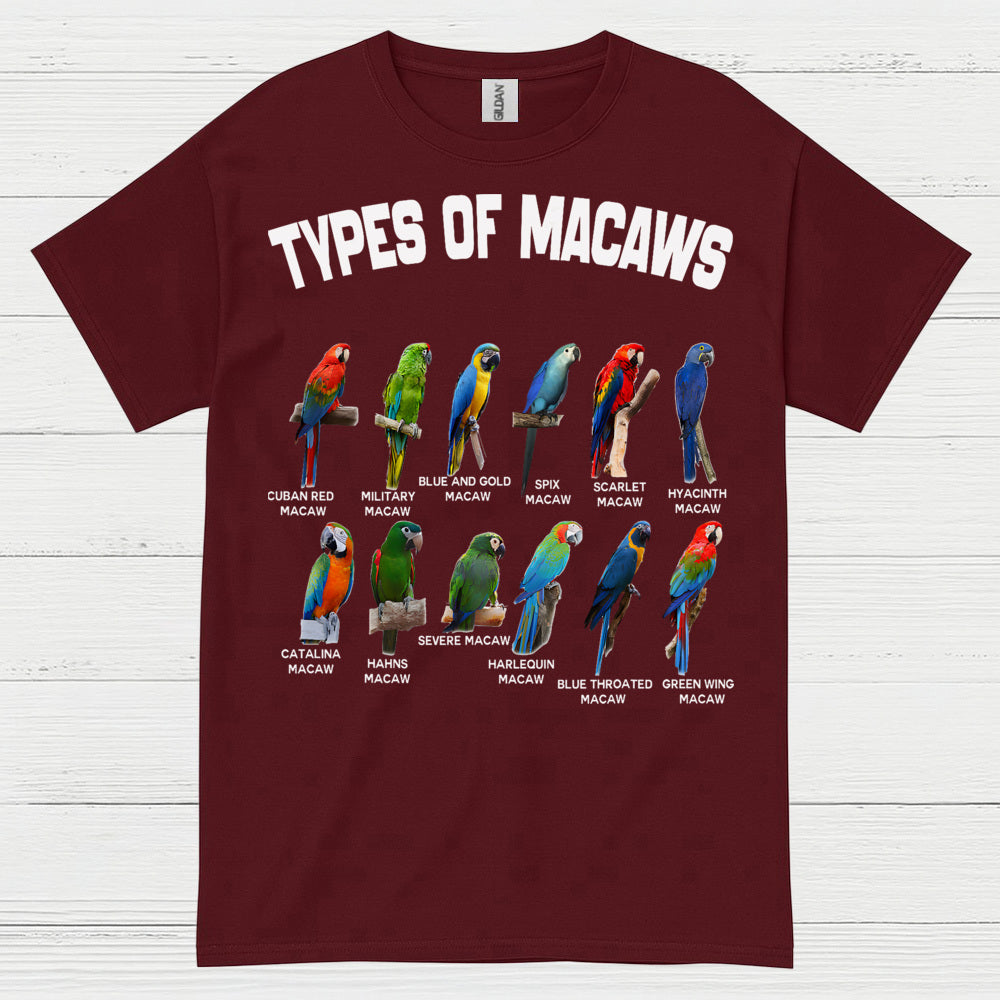 Types Of Macaws Educational T Shirt