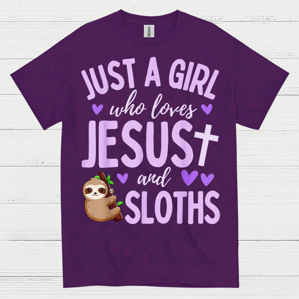 Just A Girl Who Loves Jesus And Sloths T Shirt