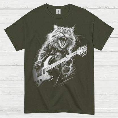 Rocking Cat Guitar T Shirt