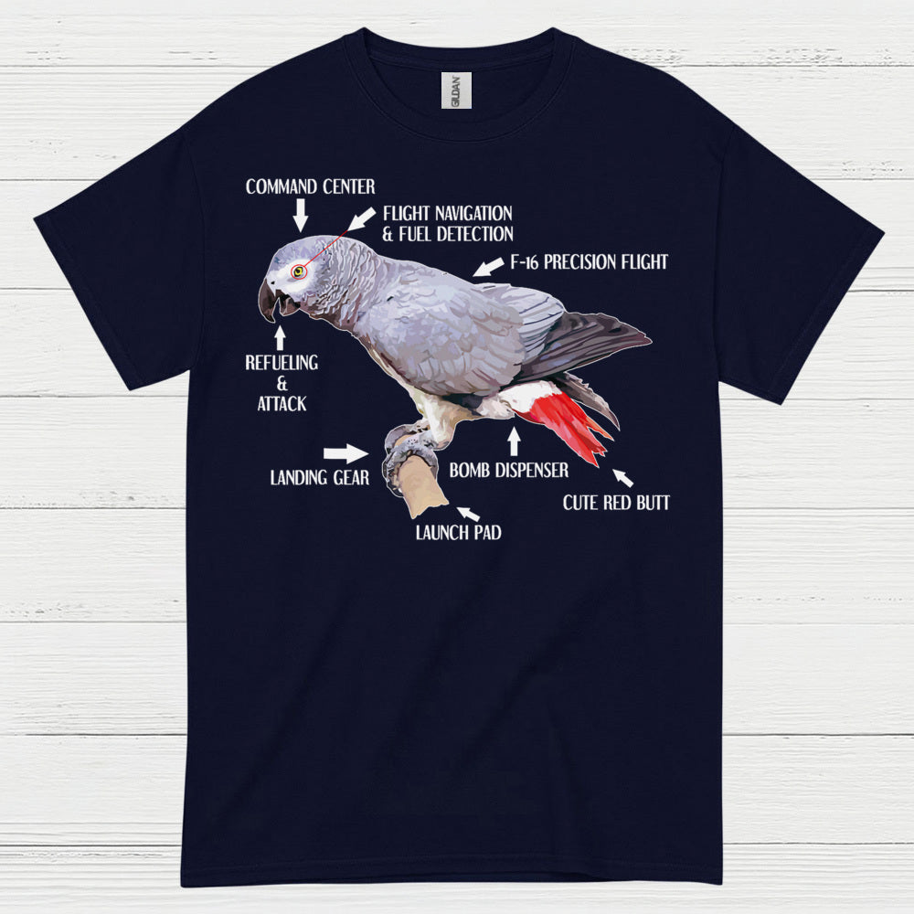 Funny Parrot Anatomy Humor T Shirt