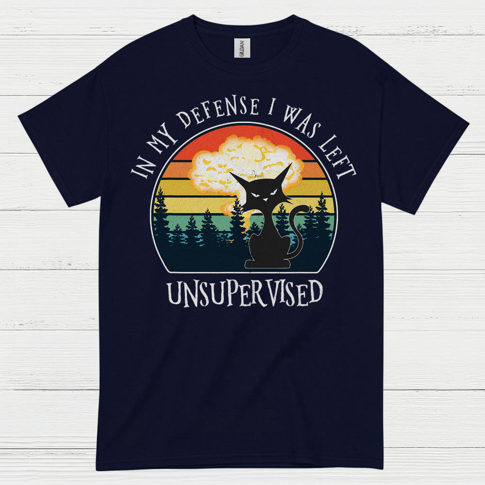 Unsupervised Cat Defense Humor T Shirt