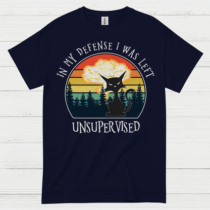 Unsupervised Cat Defense Humor T Shirt
