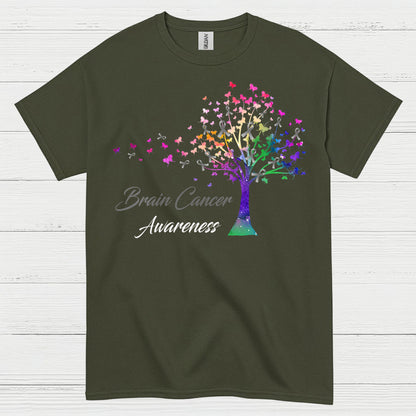 Brain Cancer Awareness Rainbow Tree T Shirt