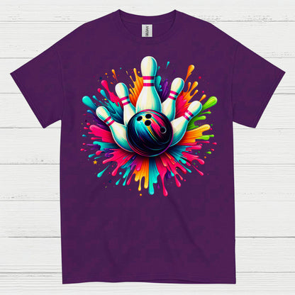Bowling Chaos Glitch Humor T Shirt