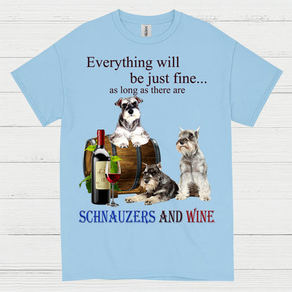 Schnauzers And Wine Funny Dog Lover T Shirt