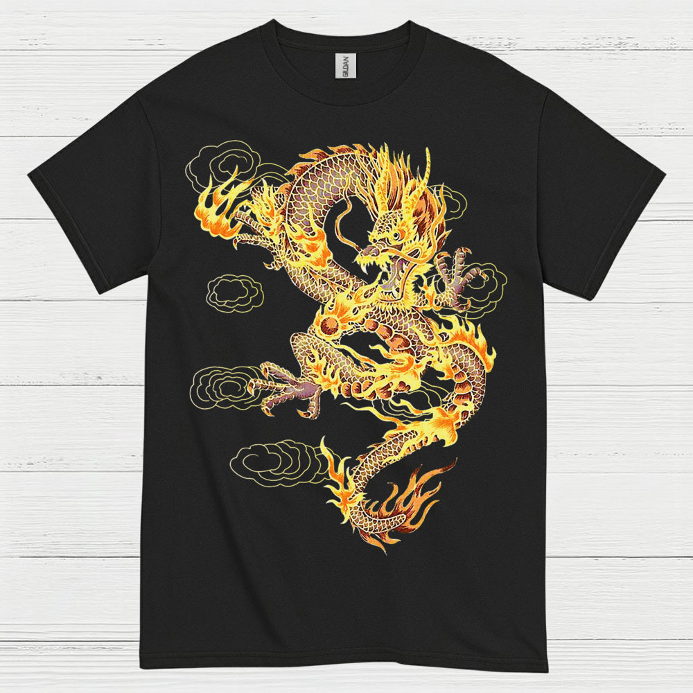 Golden Fire Dragon T Shirt