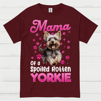 Cute Yorkie Mama Spoiled Dog Mom T Shirt