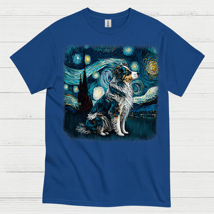 Faithful Dog Starry Night Art T Shirt