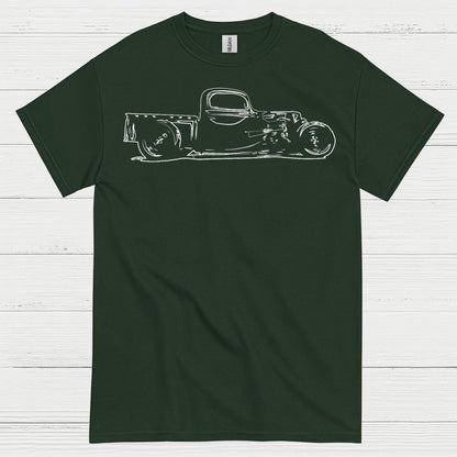 Minimal Hot Rod Line Art T Shirt