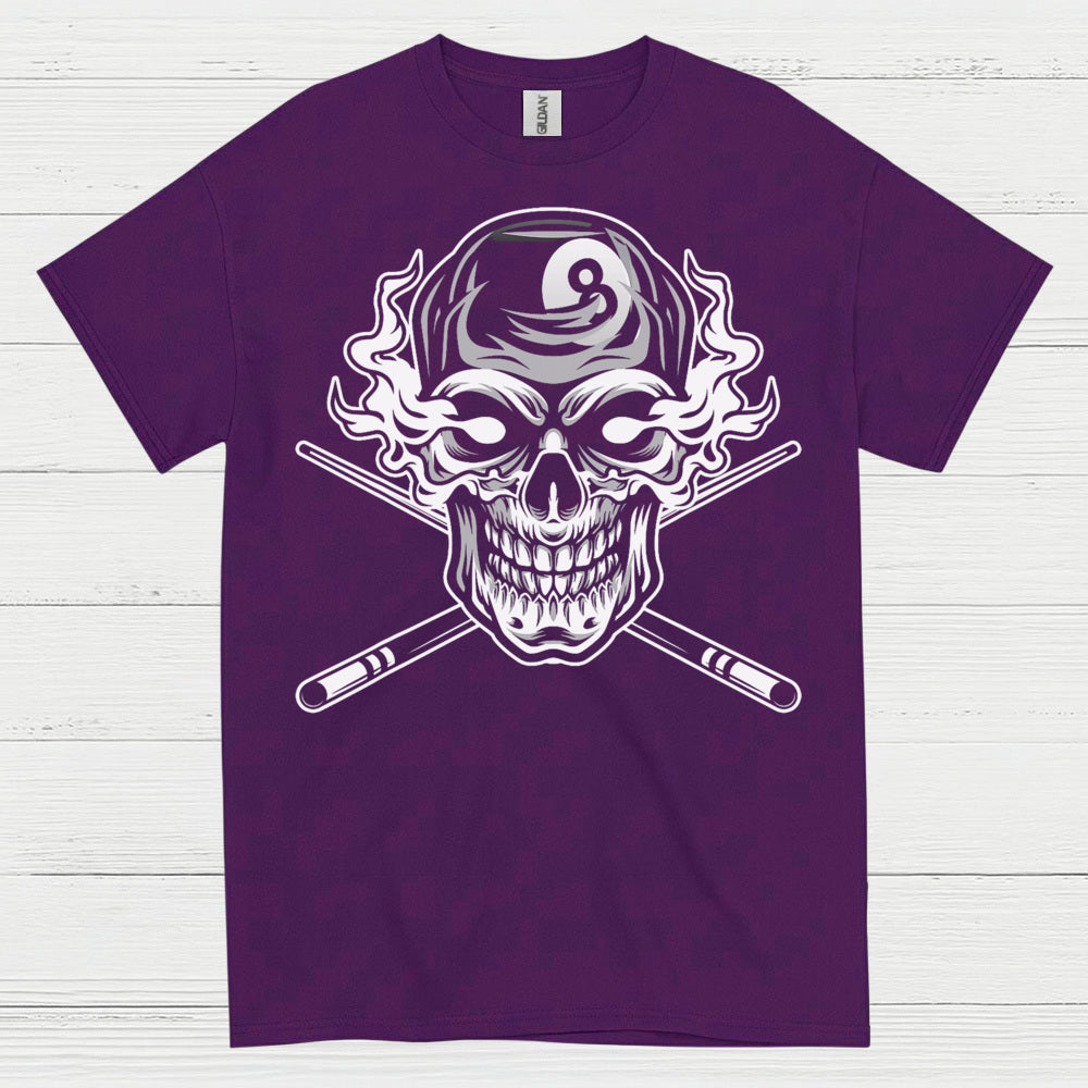 Skull 8 Ball Pool Player T Shirt