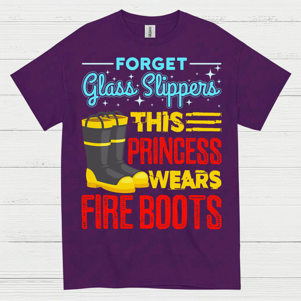 Princess Wears Fire Boots Firefighter T Shirt