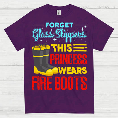Princess Wears Fire Boots Firefighter T Shirt