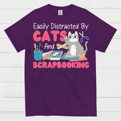 Easily Distracted By Cats And Scrapbooking T Shirt