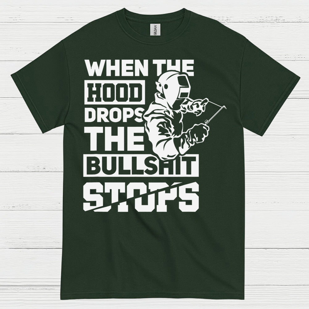 When The Hood Drops Welding T Shirt