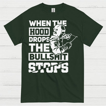 When The Hood Drops Welding T Shirt