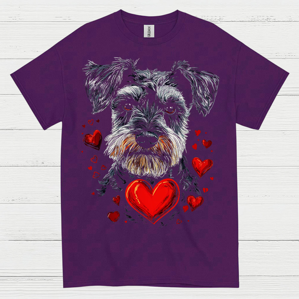 Schnauzer Love Heart Dog Lover T Shirt