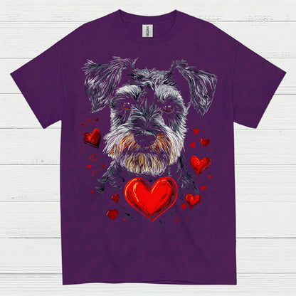 Schnauzer Love Heart Dog Lover T Shirt