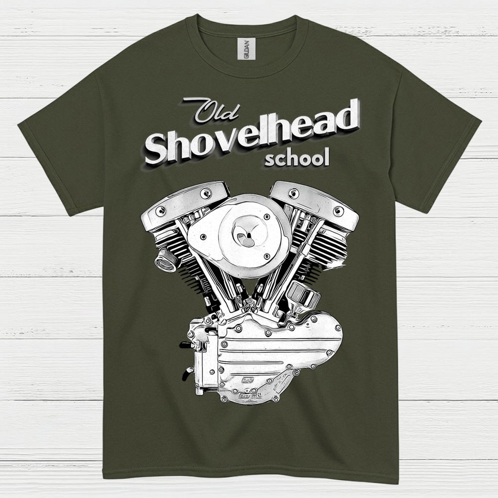 Old Shovelhead School Motorcycle T Shirt