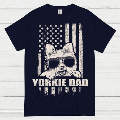 Yorkie Dad Patriotic Dog Lover T Shirt