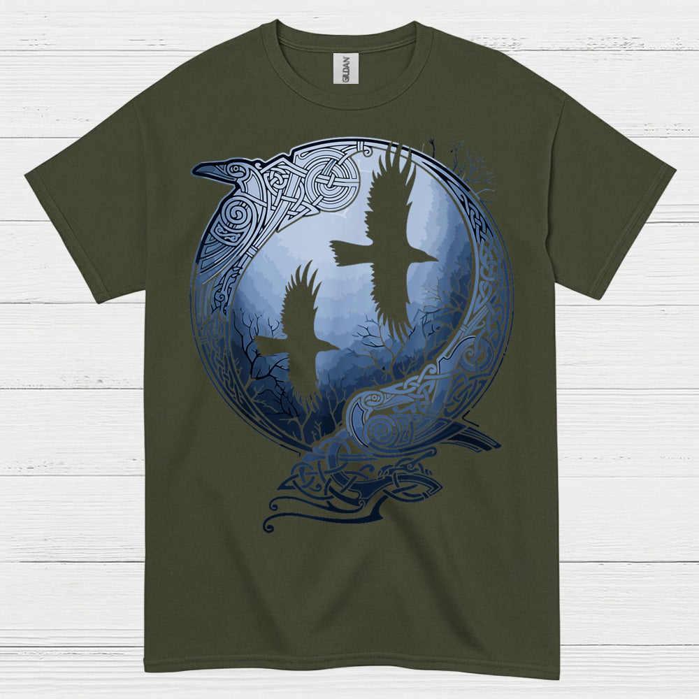 Norse Raven Circle Art T Shirt